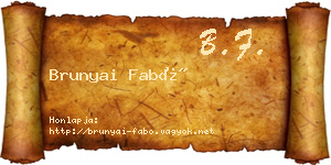 Brunyai Fabó névjegykártya